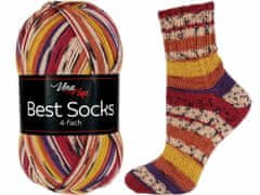 Kraftika 1ks (7328) červená pletací příze best socks samovzorovací /