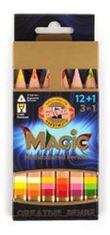 Koh-i-Noor multibarevné pastelky MAGIC natur multibarevné 12+1 ks souprava