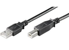 PremiumCord Kabel USB 2.0, A-B 3m barva černá