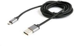 CABLEXPERT GEMBIRD kabel USB A Male/Micro USB Male 2.0, 1,8m, opletený, černý, blister