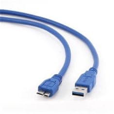 kábel USB 3.0 (AM) na Micro-USB (BM), 1.8 m, modrý
