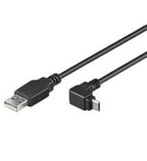 Kabel micro USB 2.0, A-B, 90°, 3m