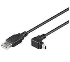 miniUSB 2.0, A-B, 5pinů, 90°, 1.8m