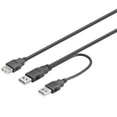 USB 2.0 napájecí Y kabel A/M+A/M-A/F