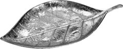 H & L Dekorační tác Silver Leaf 44cm, tepaný stříbrný A06561010