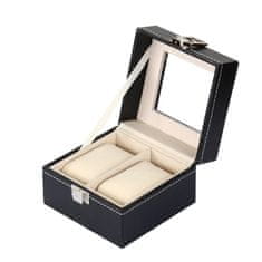 Northix Luxusní Watch Box - 2 sloty na hodinky 