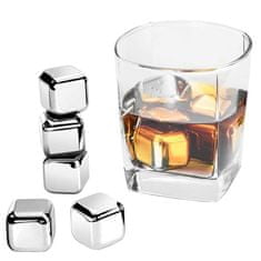 Northix Whisky Stones z nerezové oceli - Stříbro 