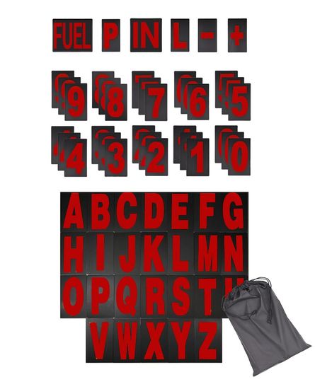 SEFIS tabulky abecedy a čísel k pitboardu červená