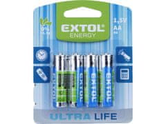 Extol Energy Baterie zink-chloridové, 4ks, 1,5V AA (R6)