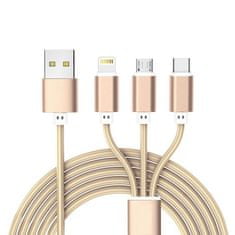 Northix Nabíjecí kabel 3v1 - Zlatý 