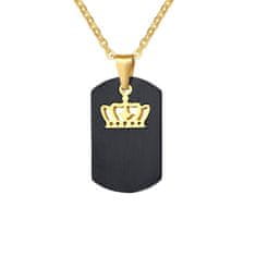 Northix Černozlatý náhrdelník s královninou korunou 