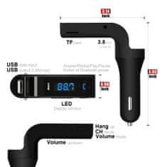 Northix FM vysílač s Bluetooth handsfree 4 v 1 