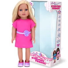 Teamson Sophia's - 18" panenka - Blonďatá vinylová panenka Chloe v horkých růžových šatech a fialových saténových botách - Blush