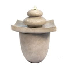 Teamson Peaktop - Venkovní dvoupatrová fontána Zen stones s LED světlem