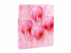 Kraftika 1ks růžová střední dárková taška balónky, velká velikost