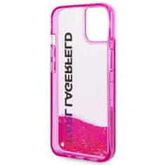 Karl Lagerfeld KLHCP14MLCKVF hard silikonové pouzdro iPhone 14 PLUS 6.7" pink Liquid Glitter Elong