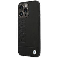 Bmw BMHCP14XSLLBK hard silikonové pouzdro iPhone 14 PRO MAX 6.7" black Leather Stamp