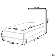 Beliani Čalouněná růžová postel 90x200 cm BAYONNE