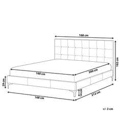 Beliani Sametová postel 160 x 200 cm šedá AMBERT