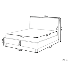 Beliani Postel šedá čalouněná, 140x200 cm, SENNEZ