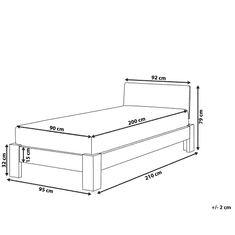 Beliani Dřevěná postel s lamelovým roštem 90x200 cm ROYAN