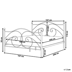 Beliani Černá kovová postel s rámem 160 x 200 cm DINARD