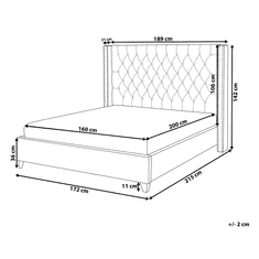 Beliani Béžová čalouněná postel s rámem LUBBON 160 x 200 cm