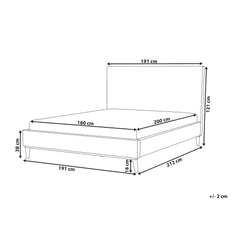 Beliani Postel BAYONNE 180x200 cm šedá