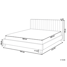 Beliani Čalouněná postel 180 x 200 cm světle šedá POITIERS