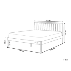 Beliani Bílá postel se světle hnědými nohami a roštem 160 x 200 cm MAURS