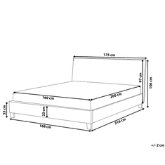 Beliani Šedá čalouněná postel 160x200 cm SENNEZ