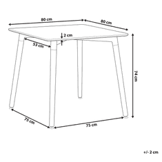 Beliani Bílý jídelní stůl BUSTO 80 x 80 cm