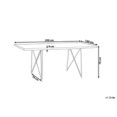 Beliani Dřevěný hnědý jídelní stůl 200 x 100 cm MUMBAI