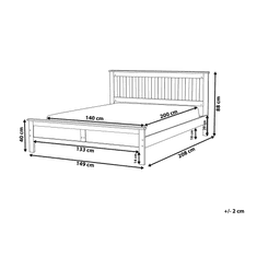 Beliani Bílá dřevěná postel s rámem MAYENNE 140x200 cm