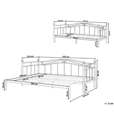 Beliani Bílá kovová postel s rámem 90 x 200 cm TULLE
