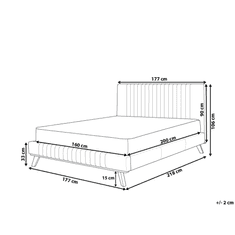 Beliani Postel z žinylky v tmavomodré barvě 160x200cm TALENCE