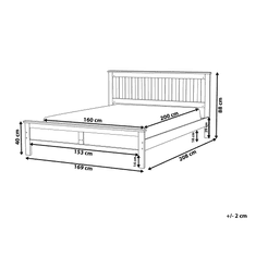 Beliani Bílá dřevěná postel s rámem MAYENNE 160x200 cm