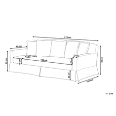 Beliani Třímístná pohovka bílá GILJA s odnímatelným potahem