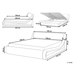 Beliani Bílá kožená postel s úložištěm 160x200 cm AVIGNON