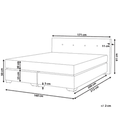 Beliani Kontinentální postel, CONSUL, béžová, 160x200 cm