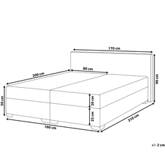 Beliani Šedá čalouněná kontinentální postel 160x200 PRESIDENT