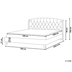 Beliani Světle šedá čalouněná postel Chesterfield 180x200 cm BORDEAUX