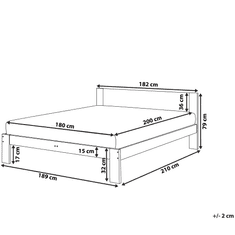 Beliani Dřevěná postel s lamelovým roštem 180x200 cm ROYAN