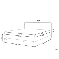 Beliani Dřevěná postel LED světle hnědá 160 x 200 cm SERRIS