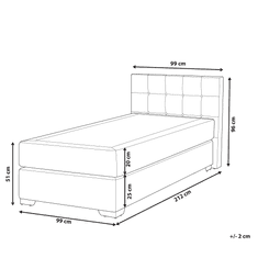 Beliani Kontinentální světle šedá čalouněná postel 90 x 200 cm ADMIRAL