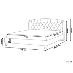 Beliani Světle šedá čalouněná postel Chesterfield 140x200 cm BORDEAUX