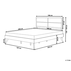 Beliani Tmavě hnědá dřevěná postel s rámem POISSY 180 x 200 cm