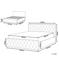 Beliani Postel z umělé kůže s úložným boxem 140 x 200 cm béžová a šedá ROCHEFORT