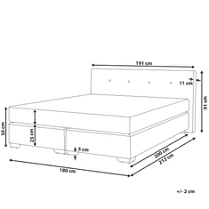 Beliani Kontinentální postel, CONSUL, béžová, 180x200 cm
