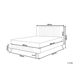 Beliani Postel z žinylky v tmavomodré barvě 180x200cm TALENCE